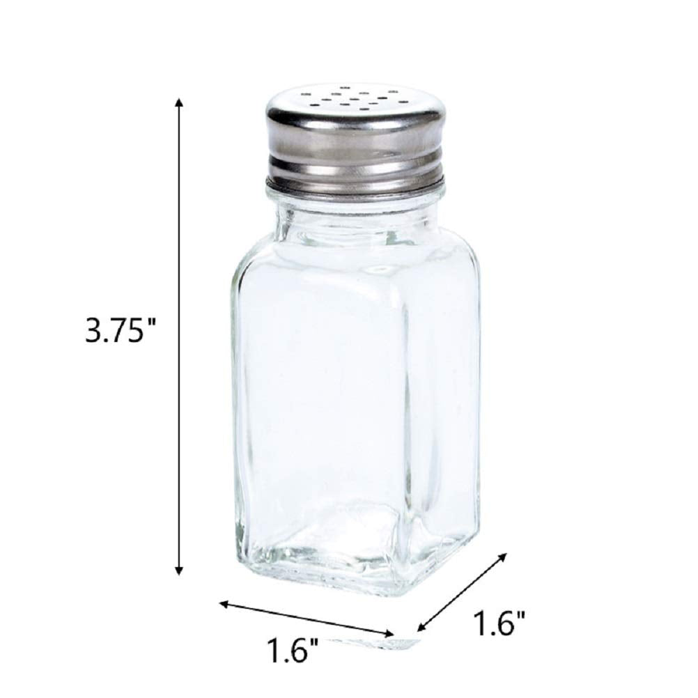 Tebery 30 Pack Glass Salt and Pepper Shaker Set with Stainless Steel Mushroom Top, 2.7oz Spice bottle for Kitchen, Restaurants and Catering, Classic Design