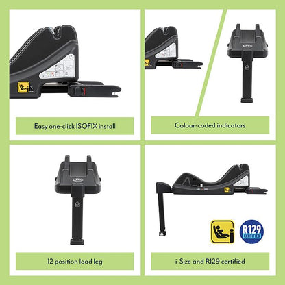 Graco IsoFamily i-Size ISOFIX Car Seat Base, Compatible with Graco SnugEssentials iSize infant car seat only, Black