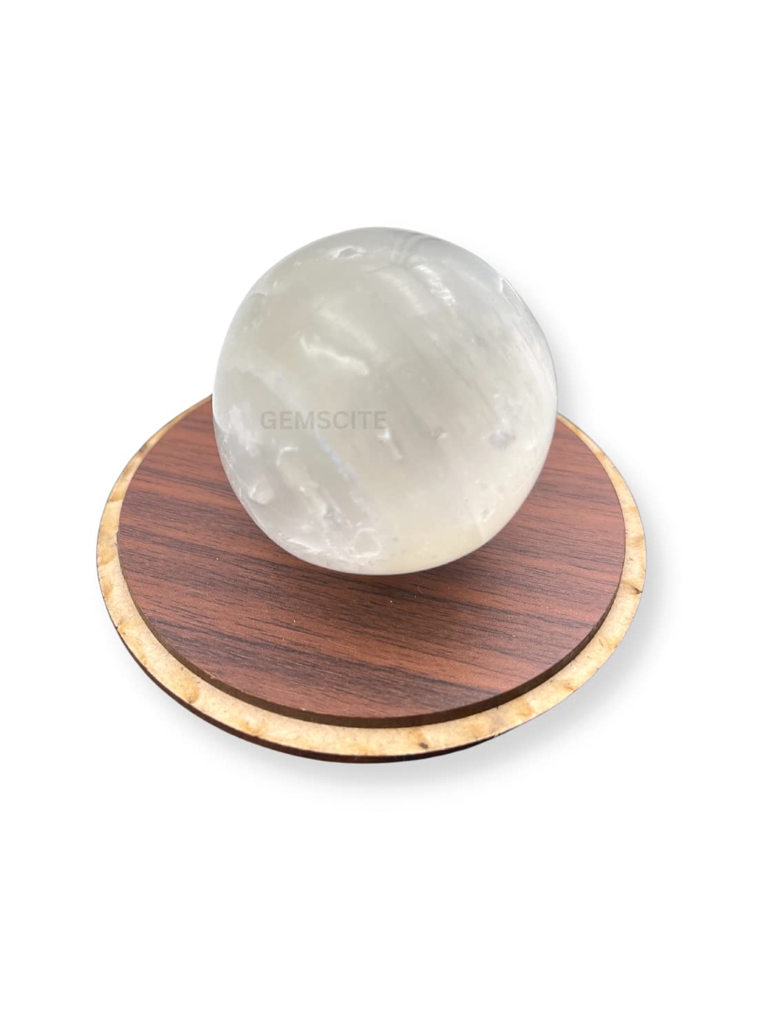 Wholesale Gem Shop Natural Selenite 40-45 mm Ball Sphere Gemstone A+ Hand Carved Crystal Altar Healing Devotional Focus Spiritual Chakra Cleansing Metaphysical Gift for Men Women with Stand