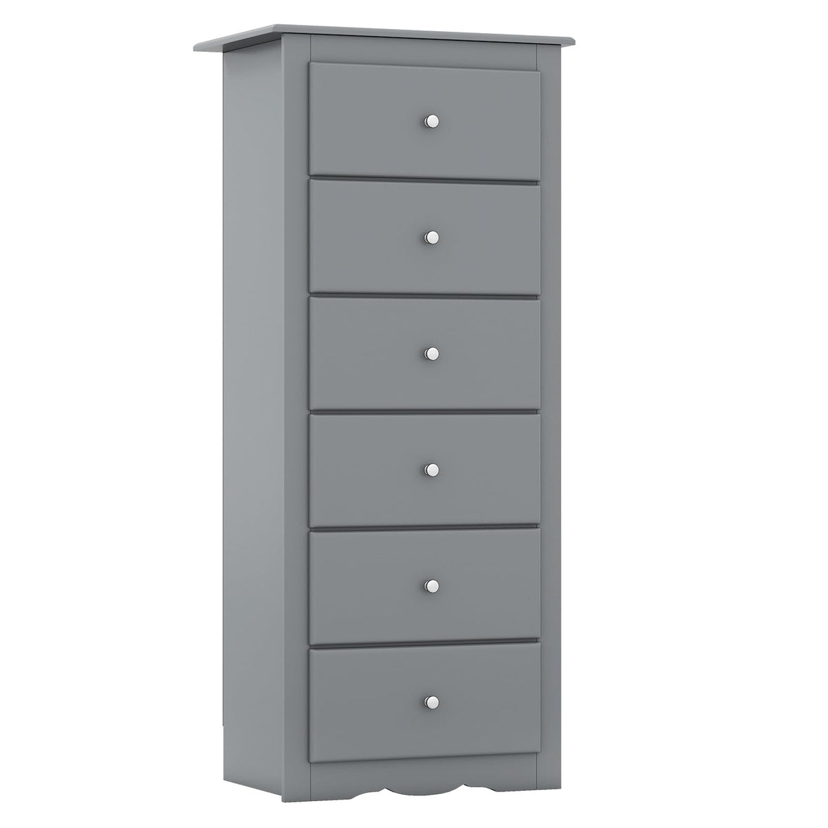 Giantex 6-Drawer Dresser for Bedroom, Wooden Chest of Drawers w/Metal Handles & Large Capacity, 16" D x 23" W x 53.5" H Clothes Organizer, Modern Tall Dresser for Bedroom, Entryway, Living Room