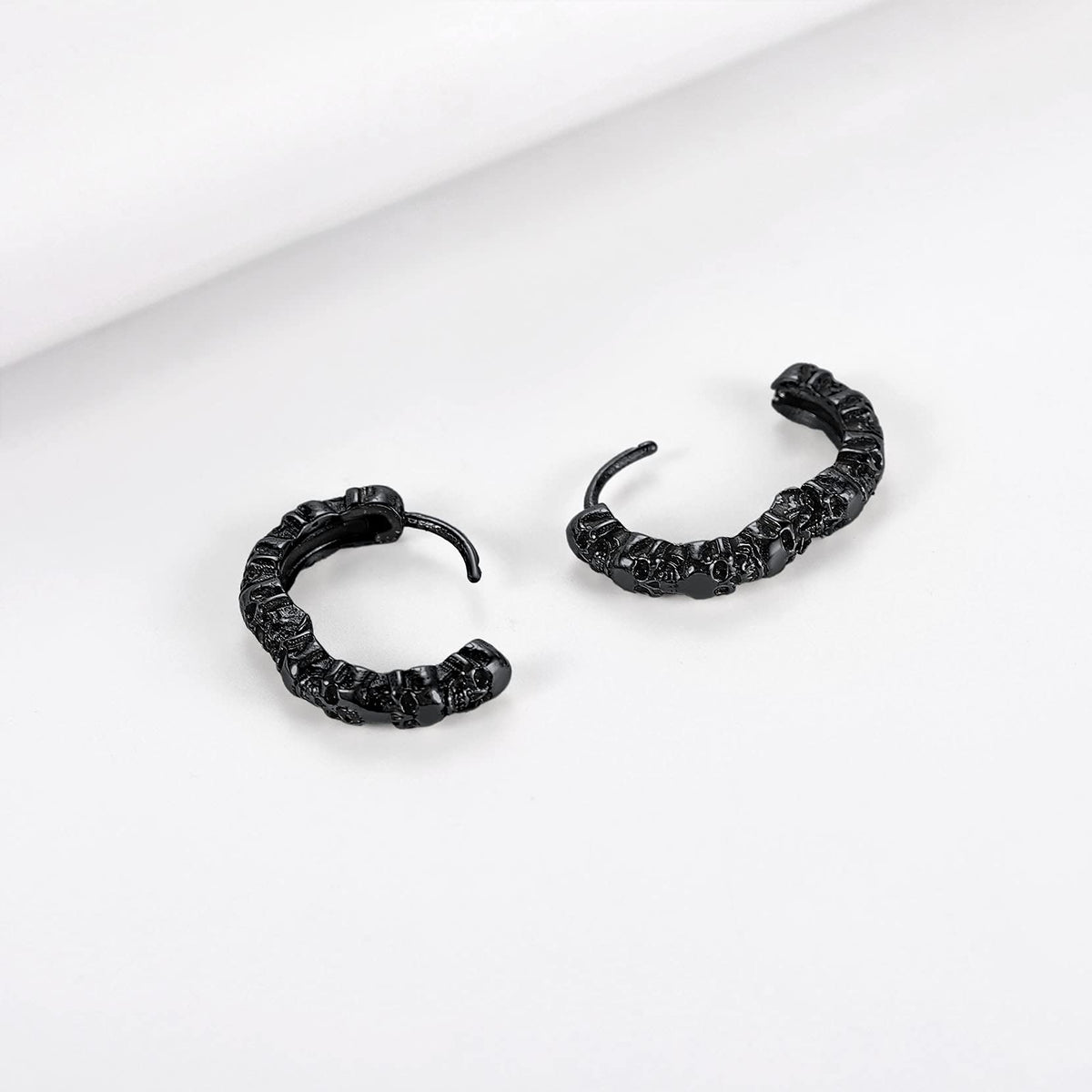 Richsteel Skull Hoop Earrings for Women & Men - Stainless Steel Gothic Jewelry, Edgy Skull Jewelry Earrings