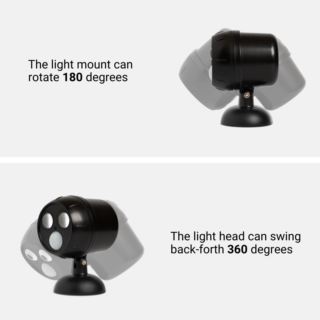 Proxinova Outdoor LED Security Lights, Motion Sensor Lights Outdoor, Outdoor Lights Battery Powered, PIR Sensor, Bright LED Floodlight Battery Powered Outdoor Lights 360° Rotation, Compact & Easy Fit