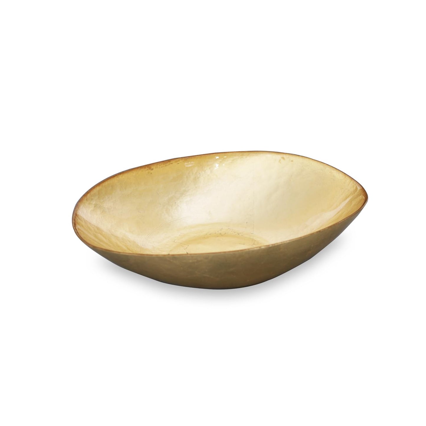 Beatriz Ball GLASS New Orleans Medium Oval Foil Leafing Bowl (Gold)