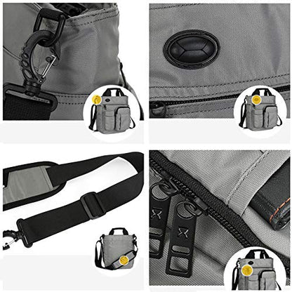 AlwaySky Nylon Crossbody Messenger Bag, Multifunctional Shoulder Bag, Laptop Bag for Men and Women Sport Travel Business (Black)