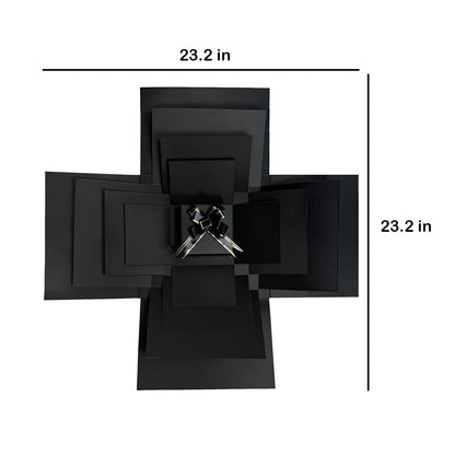 5-Layer creative explosion gift box, gift wrap box. Creating a 5-Layer of various gifts by yourself. An ideal, mysterious self-made gift for birthday, Christmas and anniversaries. (Black, Square)