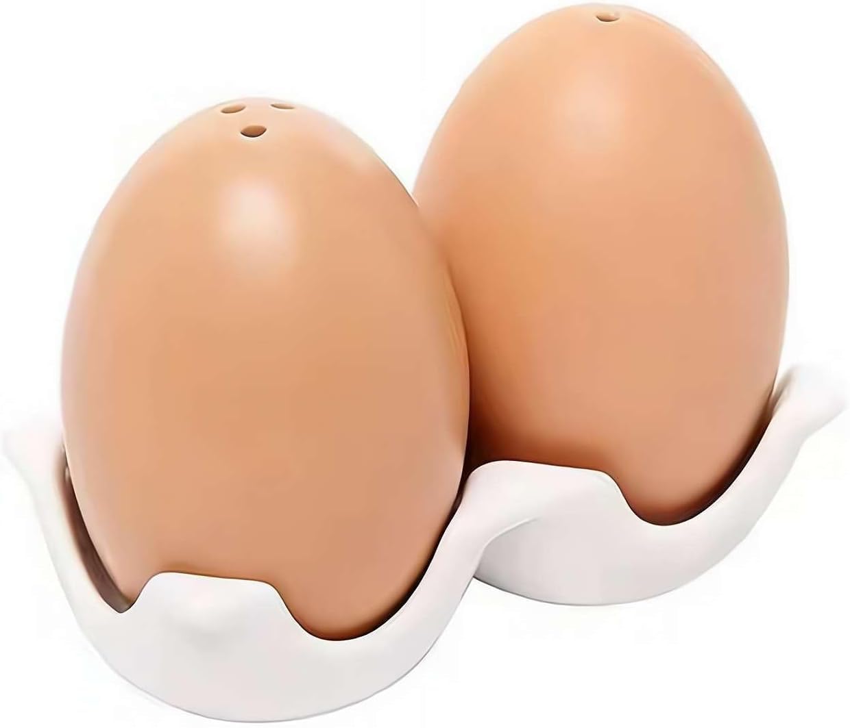 Salt and Pepper Shakers,Novelty Egg Shaped Ceramic Set,Combined Kitchen Decor and Table Setting