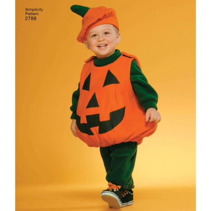 Simplicity 2788 Lamb, Chick, Witch, Pumpkin and Lady Sewing Pattern for Toddlers Halloween Costume, Sizes A 1/2-4