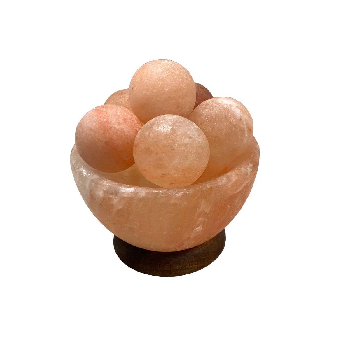HAMMERSTONE Himalayan Bowl Salt Lamp with Wooden Base Case Pack 4