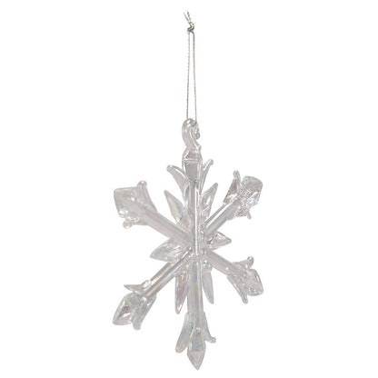 Kurt Adler 2" Glass Iridescent Snowflake Ornaments, 12-Piece Set for Christmas