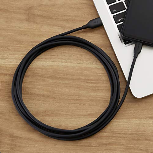 Amazon Basics USB-C to USB-A 2.0 Fast Charger Cable, 480Mbps Speed, USB-IF Certified, for Apple iPhone 16/15, iPad, Samsung Galaxy, Tablets, Laptops, 10 foot, Black
