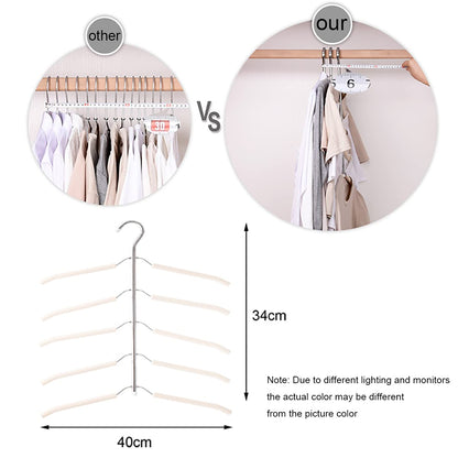 JFFLYIT Blouse Tree Hangers Multi-Layer Clothes Hangers 3 Pack 5 in 1 Non Slip Space Saving Closet Organizer Stainless Steel Shirt Hanger Coats Hangers(3 Pack)