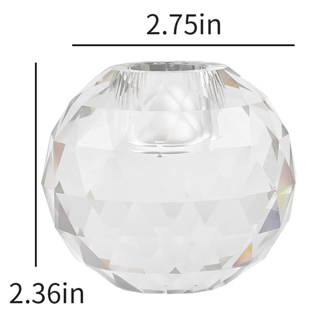 Marvala Candle Holders for Taper Holder Set of 2, Crystal Ball Decor for Dining Coffee Table Centerpiece, Wedding Decorations (Transparent)
