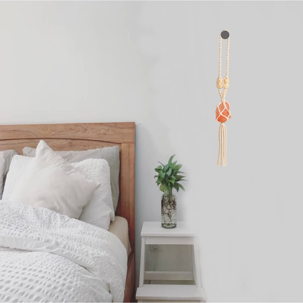 VNVETYTO Healing Crystals Feng Shui Hanging Ornament Car Ornament Meditation Hanging Ornament Window Ornament for Home Decor (1 Piece Himalayan Salt Stone)