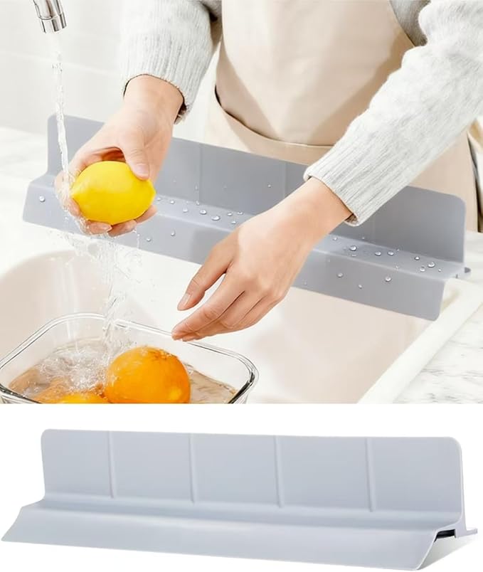 Kitchen Sink Splash Guard 18" Self-Draining Silicone Water Guard