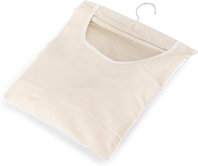 Canvas Clothespin Bag, 13.3x11.2 Inch Hanging Laundry Organizer