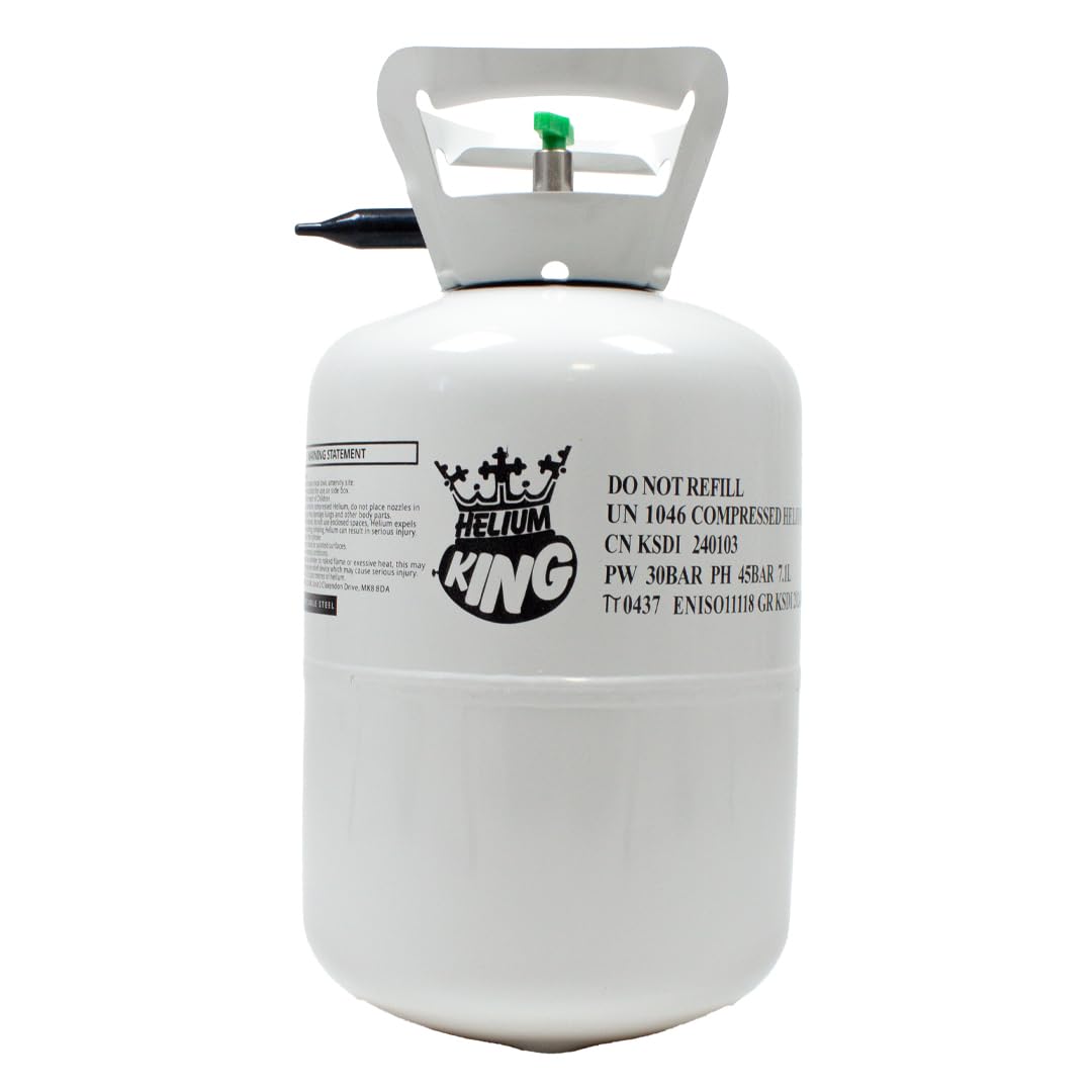 Disposable Helium Gas Canister - Fills 30 x 9 Inch Latex Balloons or 14 Foil Balloons - Helium Balloon Gas UK Filled Cylinder