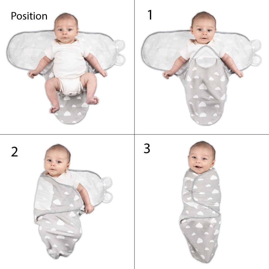 Little Seeds Swaddle Blanket 0-3 Months, 3-Pack Organic Cotton Baby Swaddles - Swaddles for Newborns Infant Boys & Girls, Soft & Snug Hip-Healthy Swaddling Blankets