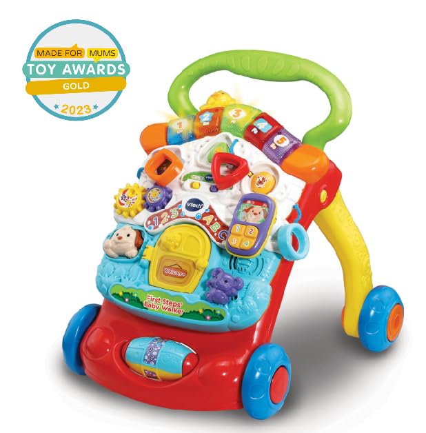 VTech First Steps Baby Walker | Push Along Walker Baby Toy with Shapes, Sounds, Music, Phrases, Pretend Play and More | Suitable for Babies from 6 Months, 1, 2 & 3 Year Olds, Boys & Girls