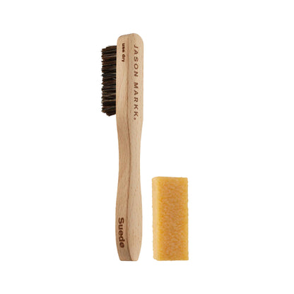 Jason Markk Suede Cleaning Kit, Shoe Cleaner, Trainers Care, 2-Piece Set, Brush & Stain Eraser, Ideal for Footwear, Safe for Leather, Suede, Nubuck, Cotton, Knits