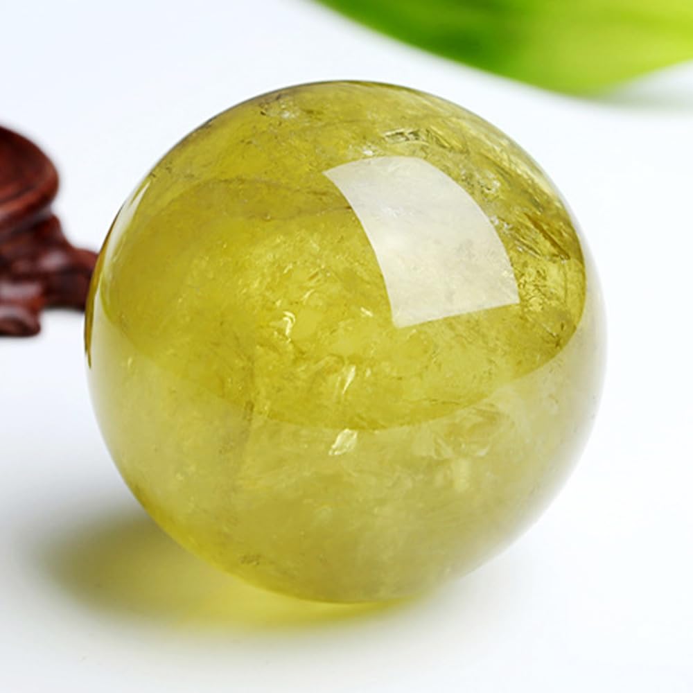 1.57-1.97inch/4-5cm Natural Citrine Crystal Ball, Hand Polished Yellow Quartz Sphere, Reiki Healing Crystal Sphere, Energy Balancing Stone Crafts, Feng Shui Home Desktop Ornament, Decorative Gift