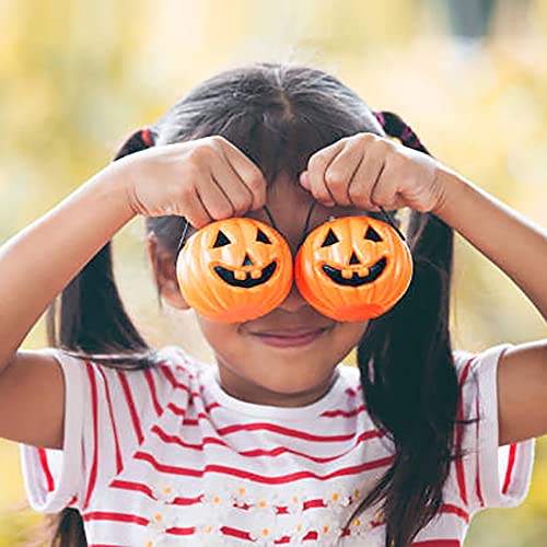 4E's Novelty 24 Pack Mini Pumpkin Trick or Treat Buckets Bulk Halloween Candy Holders Container for Kids, Halloween Goodie Bags Fillers Party Favor Toys