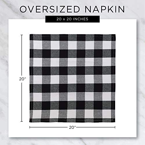 DII Halloween Tabletop, Harlequin Collection, Napkin Set, Black and Cream 6 Piece