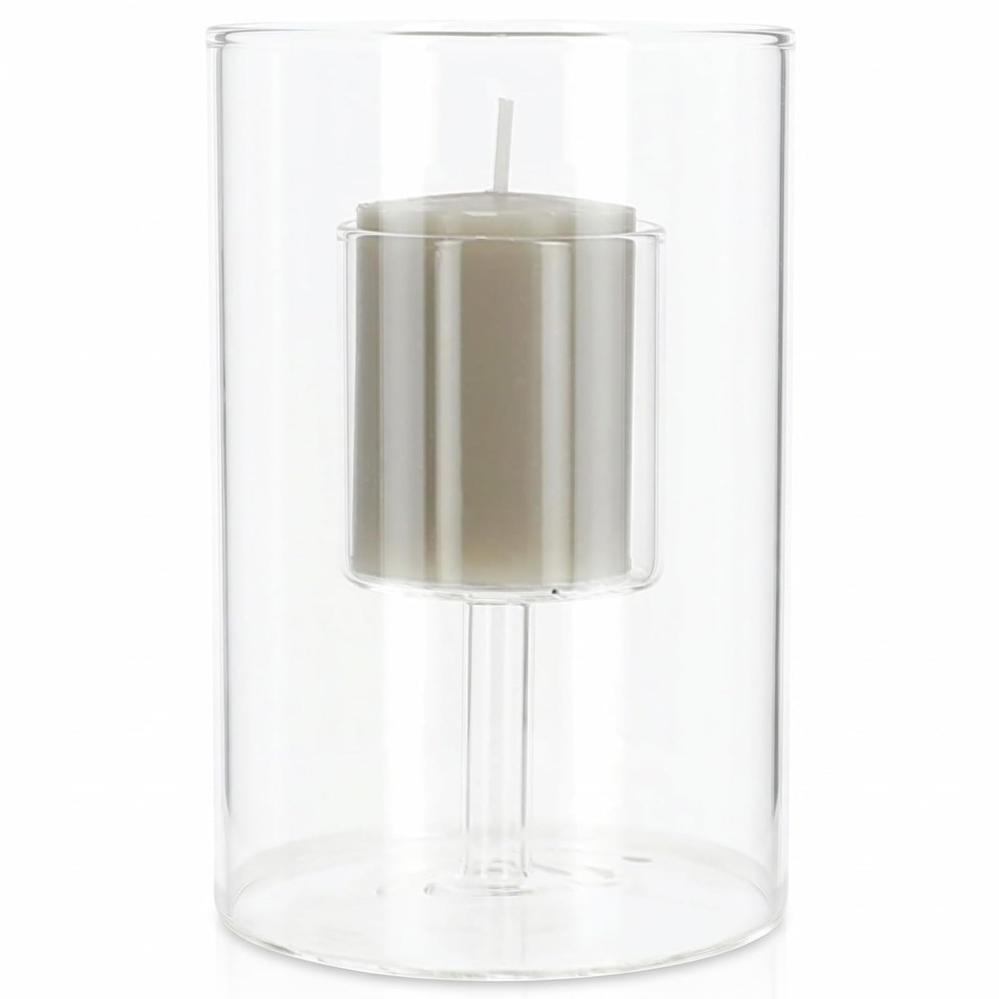 Bougies la Française Clear Glass Candle Holder for Votive Candles, Medium, 4.72 x 3.15 Inches, Decorative Holder for Home Decor, Weddings and Parties