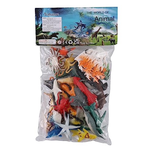 Nabance Mini Sea Animal Toys Set - 38PCS Realistic Animal Sea Life Figures - Educational & Bath Toys for Child
