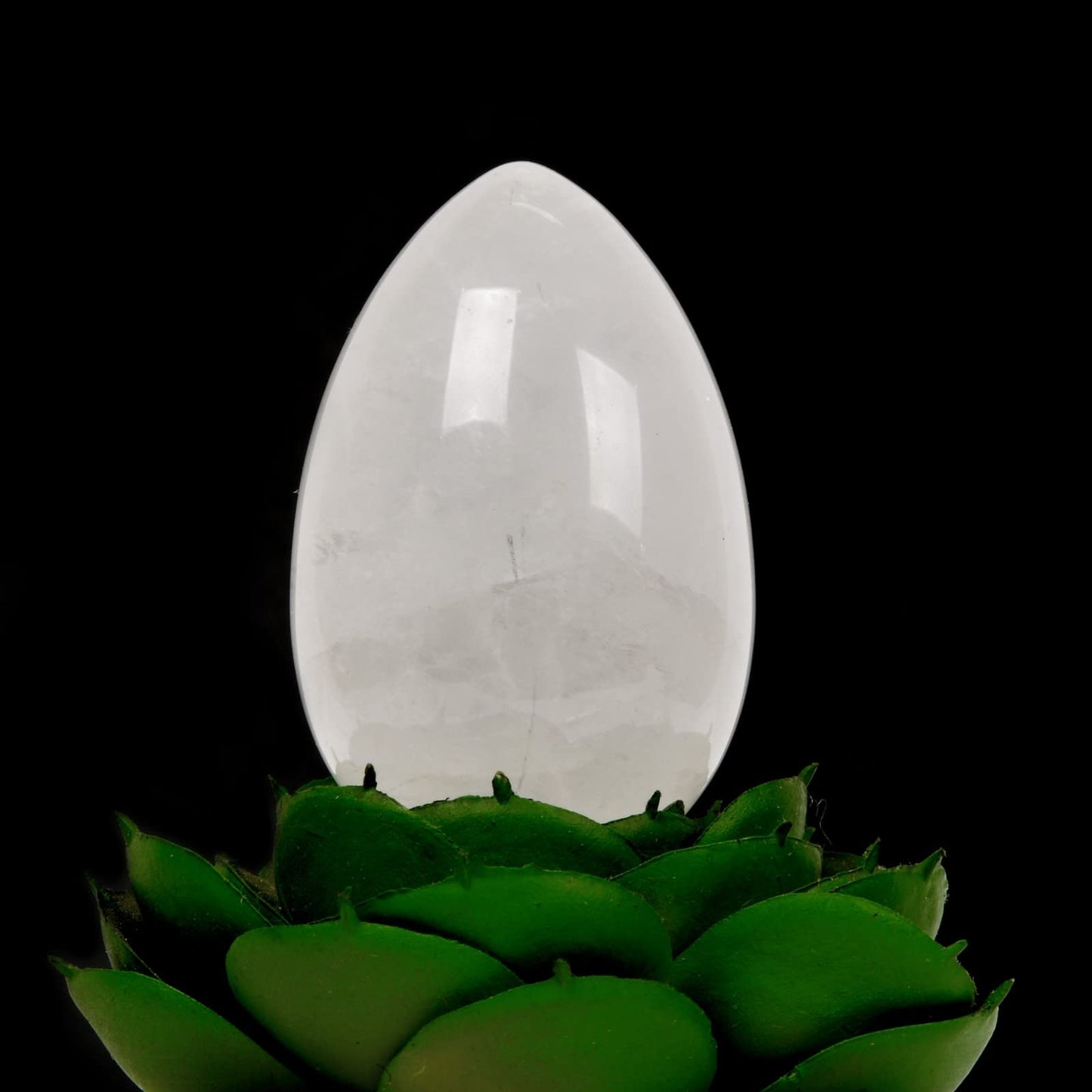 Justinstones Natural White Clear Quartz Gemstone Egg Crystal Healing Chakra Meditation Home Office Decor Stone with Stone Stand
