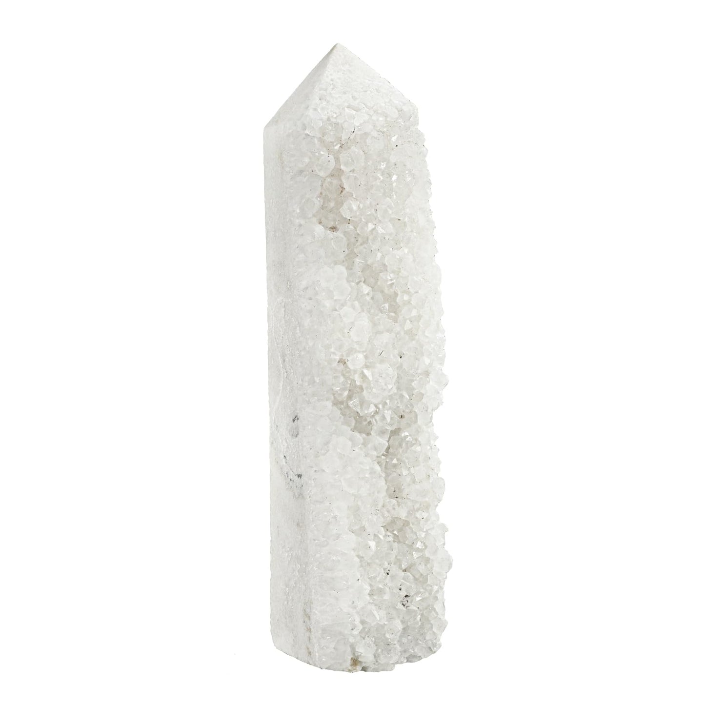 Sportmusies Natural Rock Crystal Cluster Obelisk Wand Tower Home Office Decoration, Irregular-Shaped Geode Stone Mineral Specimen Reiki Collection, 4.33-6.69 inches