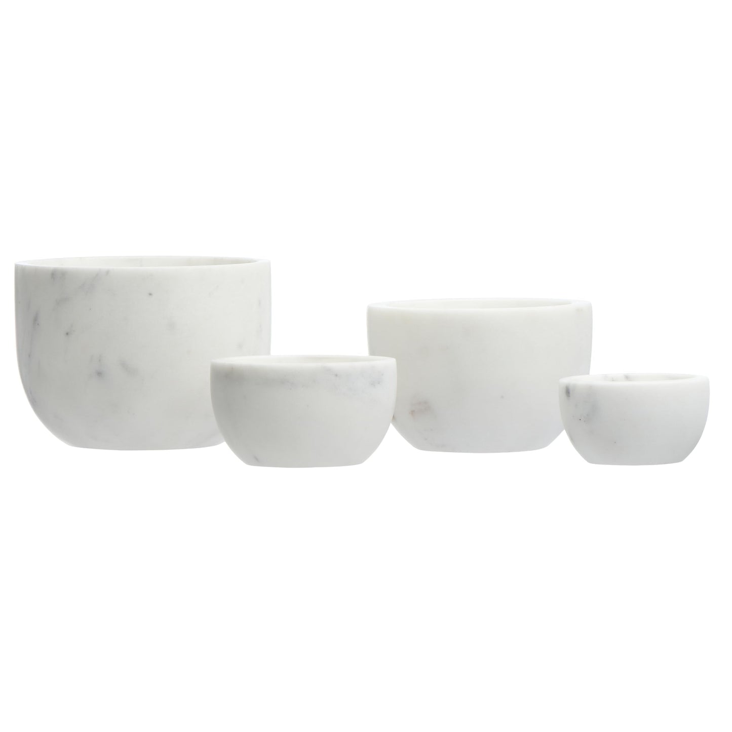 Creative Co-op White Marble Bowls (Set of 4)