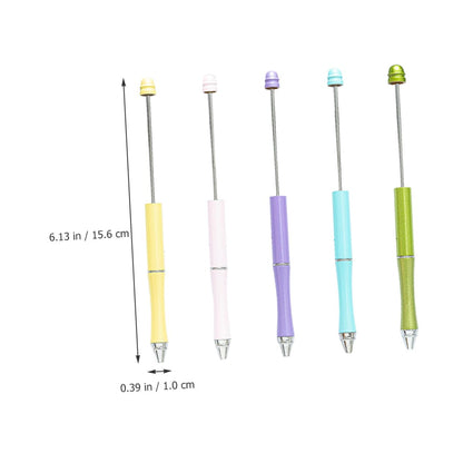 UKCOCO 5pcs Metal Ballpoint Pens Set, Multi-color Pastel Craft Writing Pens for Office, School, DIY Bead Stringing, Household Daily Use
