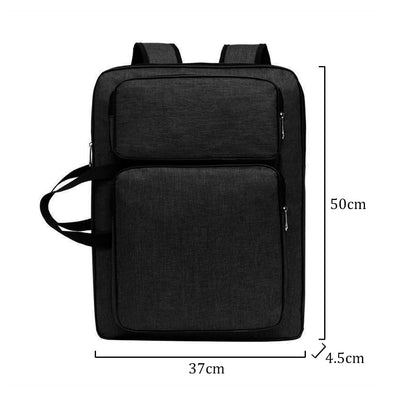 Art Portfolio Case A3 Artist Drawing Board Bag Waterproof Art Carrying Bag Portable Sketch Pad Storage Bag Artist Folder Case Tote Bag Shoulder Bag for Palette Paints Brushes Pencils (Black-1)