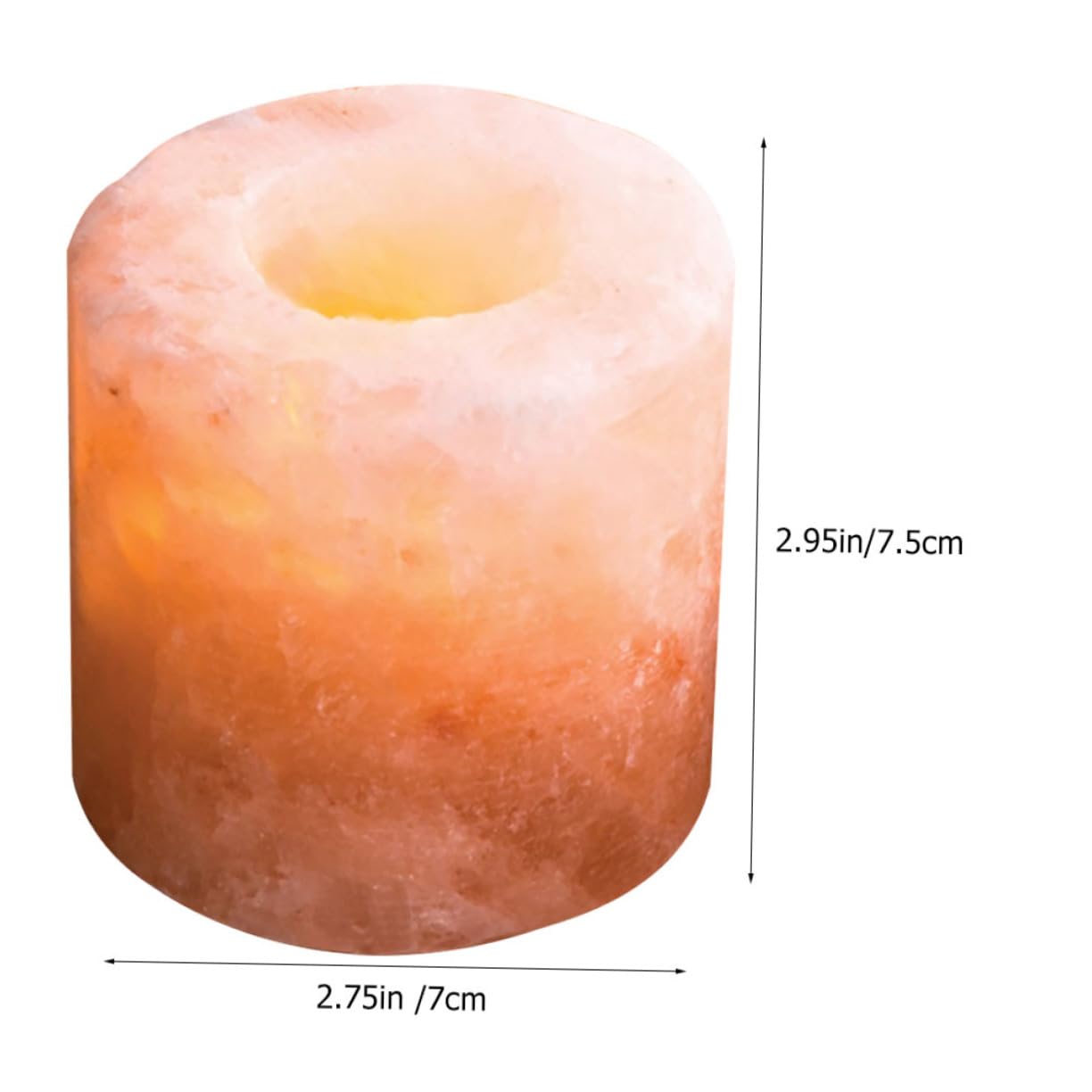 ULTECHNOVO Himalayan Crystal Salt Candle Holder Adjustable Meditation Centerpiece for Yoga 3-inch Natural Pink Rock Decorative Table Stand for Home Decor and Spiritual Practices