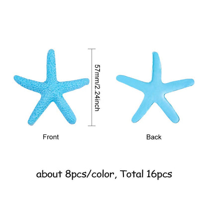 PH PandaHall 2.2 Inch Pencil Finger Starfish, 16pcs Starfish Ornaments Resin Nautical Coastal Beach Ocean Flatback Ornaments for Beach Wedding Party Christmas Tree Halloween Home