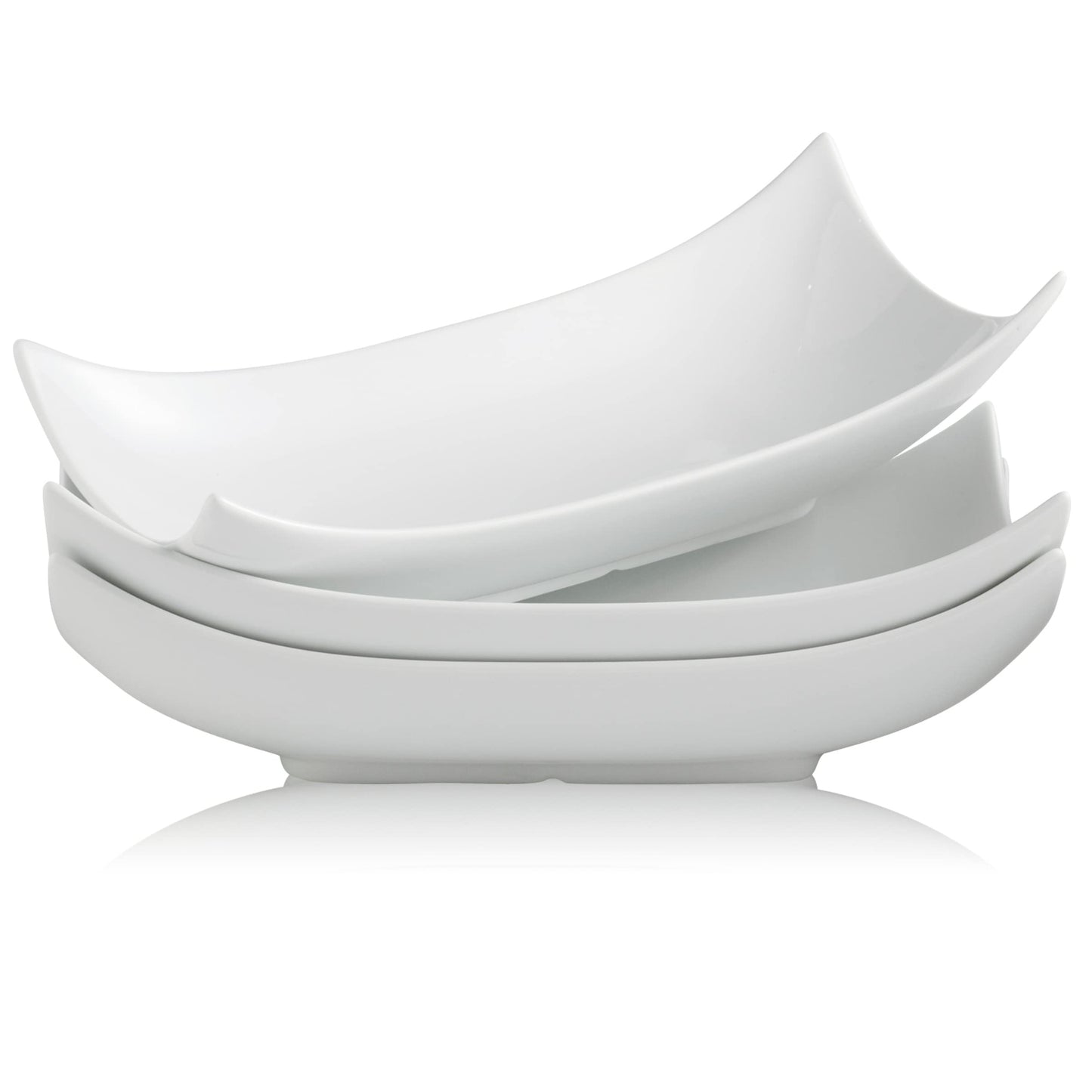 Gomakren Serving Platters Serving Bowls Set Turkey Serving Platter Porcelain Serving Dishes For Entertaining Special Curved Deep Large Father's Day Thanksgiving Dishes Gifts Set of 3 White 12 Inch