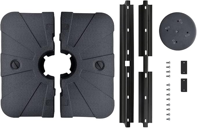 EliteShade USA 33" x 33" Offset Patio Umbrella Base Sand/Water Filled Square Umbrella Stand,Black