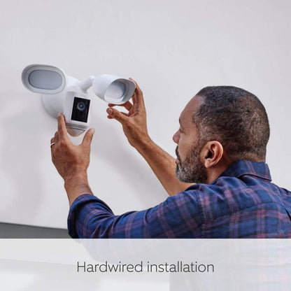 Ring Floodlight Cam Wired Pro | Outdoor Security Camera with 2K Video with Ring Vision, 3D Motion Detection, Bird's Eye View, Siren, alternative to CCTV system | 30-day free trial of Ring Home