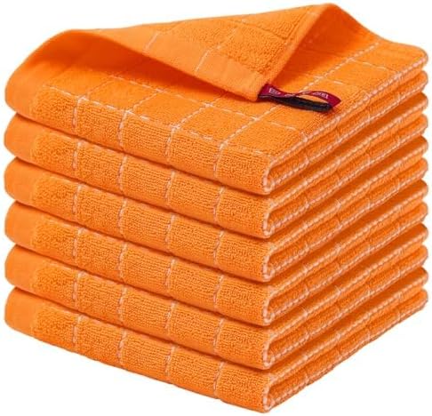 Homaxy 100% Cotton Terry Kitchen Dish Cloths, Ultra Soft and Absorbent Dish