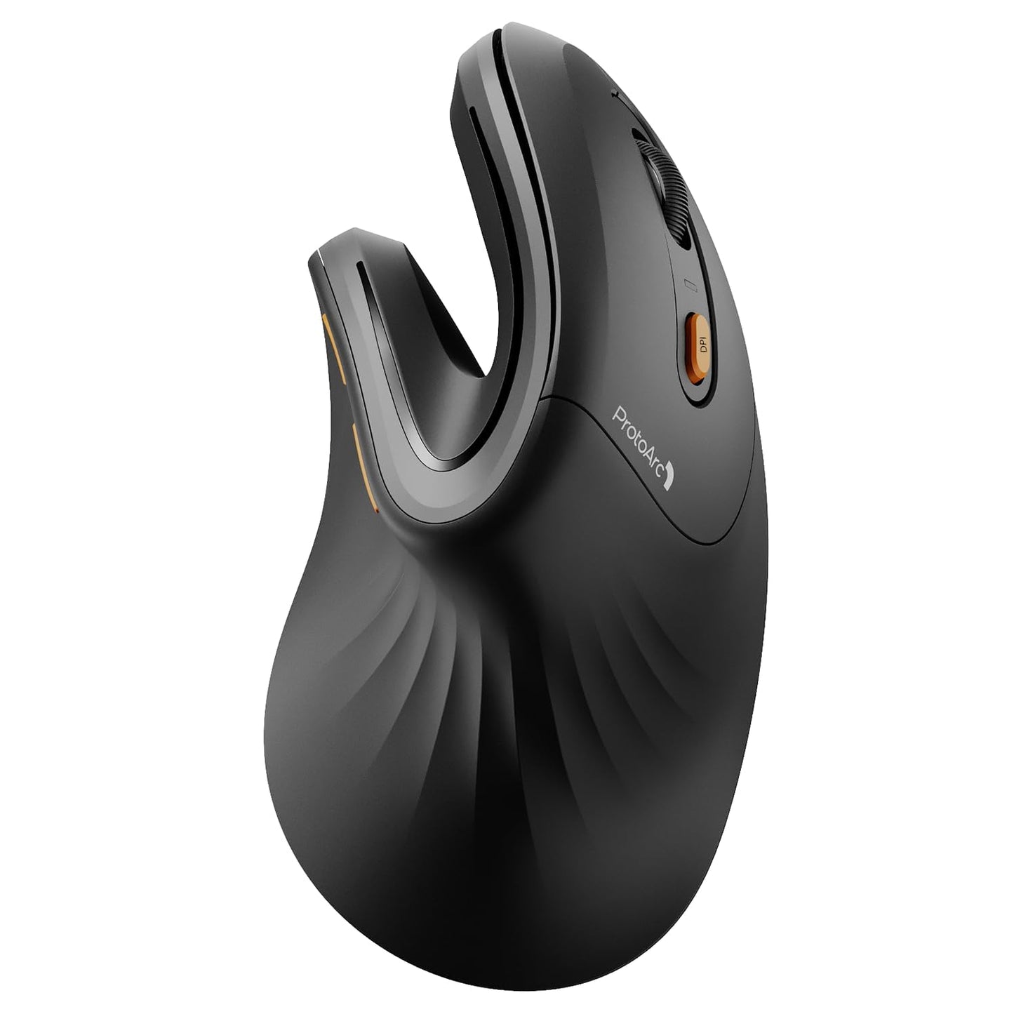 ProtoArc EM11 NL Ergonomic Mouse, Wireless Vertical Mini Mouse Rechargeable Optical Mice with Multi-Device (2*Bluetooth + USB Connection), 3 Adjustable DPI for Computer, iPad, Mac, Windows Black