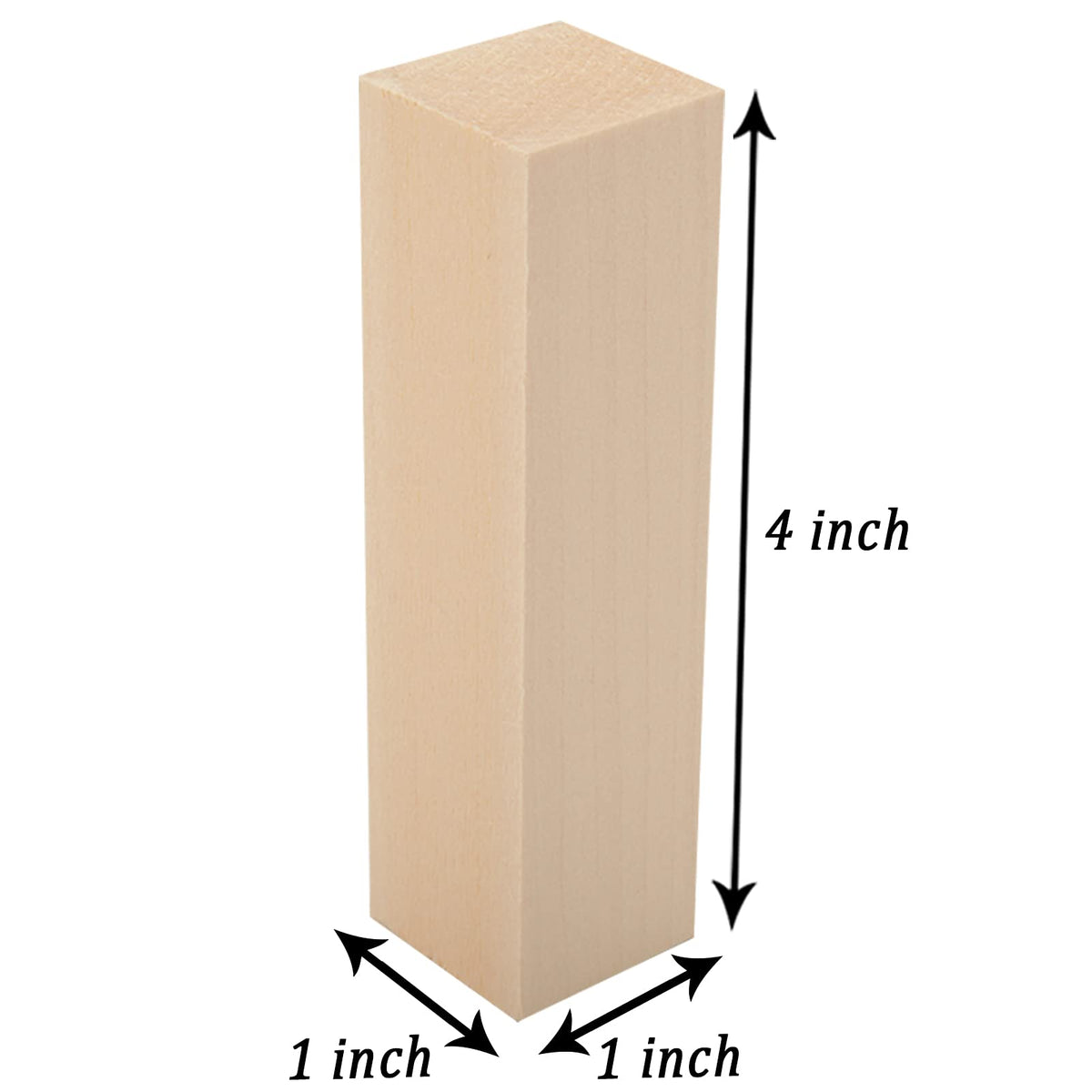 YIPLED 12 Pack Unfinished Basswood Carving Blocks Kit, Rectangular Wooden Blocks for DIY Carving, Crafting and Whittling for Adults Beginner and Experts(4 x 1 x 1 inch)