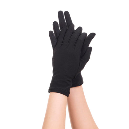 Vonokee Adult Spandex Gloves,Short Stretchy Opera Gloves for Halloween Party Costume 1920s Flapper Accessories (Black)