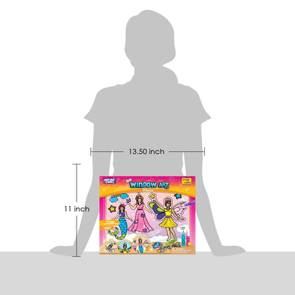 Imagimake Window Art Princess | Unicorn & Mermaid Suncatcher Kit | 16-Piece Glass Painting Set | Craft Kits for Kids 5-12 | Girls Birthday Presents | Birthday Gift for 5 Year Old Girls