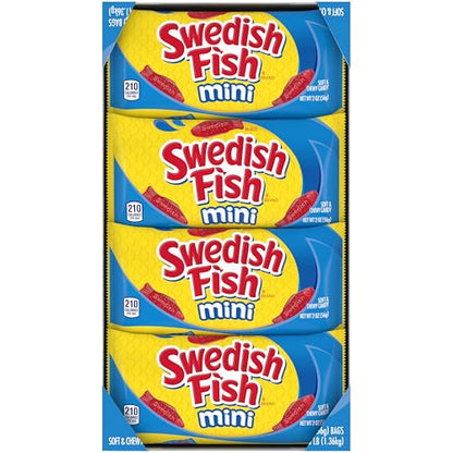 SWEDISH FISH Mini Soft & Chewy Candy, Bulk Candy, 24 - 2 oz Bags