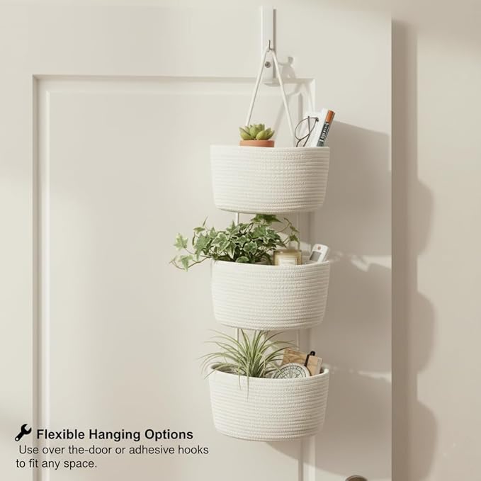 Over the Door Hanging Basket, Decorative Hanging Basket Storage, Organizing