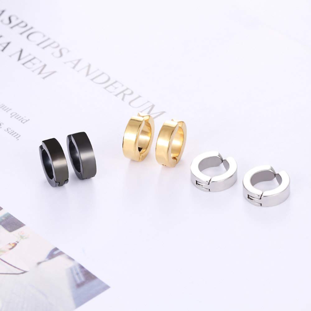 WAINIS 12 Pairs Stainless Steel Non Pierced Magnetic Earrings for Men Women CZ Clip on Dangle Magnet Earrings Set