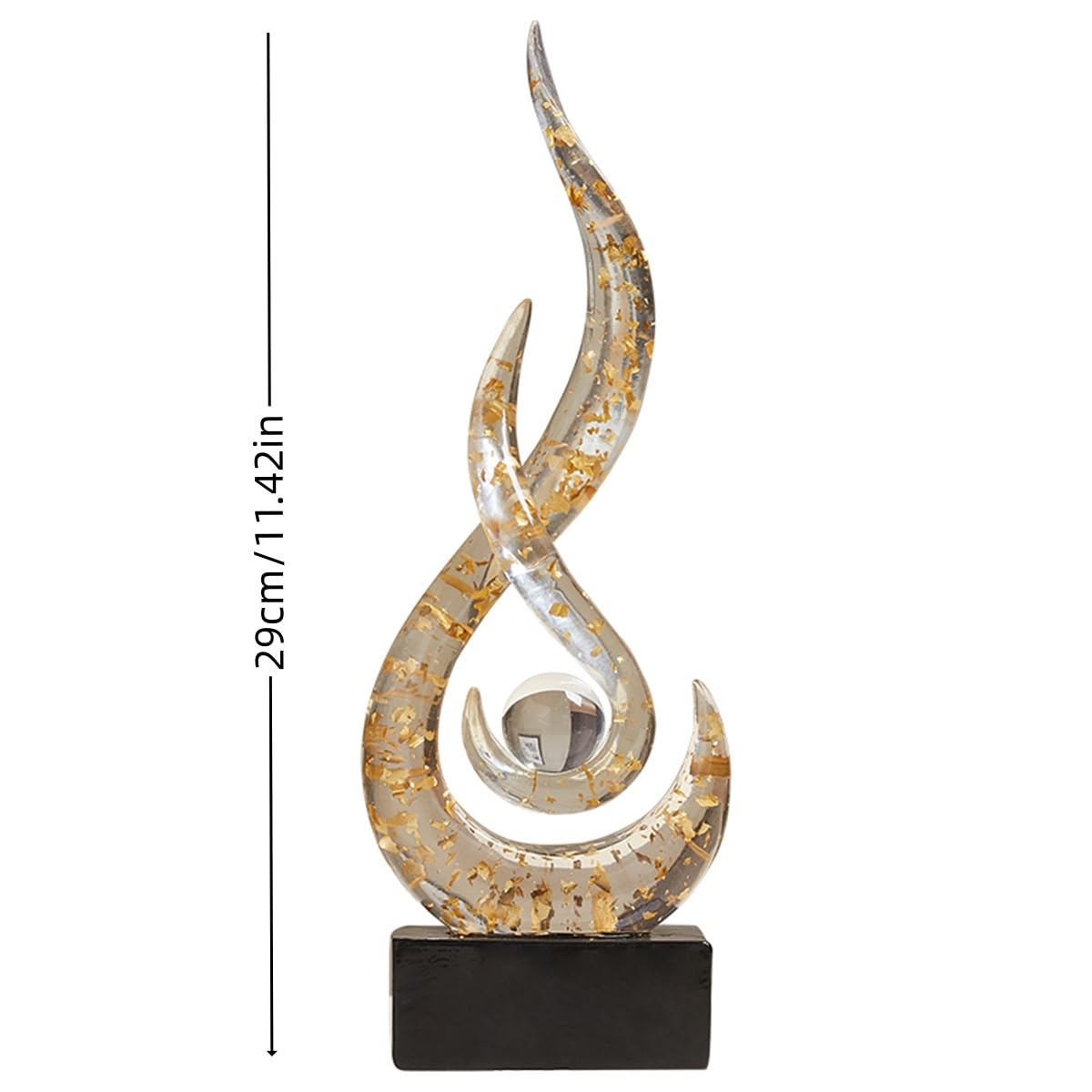 AWNR Abstract Art Deco Decor Statues for Home,Shelves,Table,Living Room, Dining Room,Modern Sculpture Decoraciones of Homes for Sale (Transparent Gold)