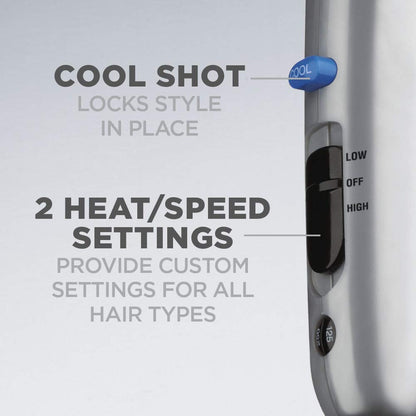 Conair 3-in-1 Styling Hair Dryer, 1875W Hair Dryer with Ionic Technology and 3 Attachments