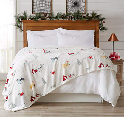 Great Bay Home Luxuriously Soft Velvet Plush, Full/Queen Holiday Throw Blanket | Christmas Throw for Sofa and Bed | Cozy and Warm Plush Throw Blanket | Holiday Blankets and Throws