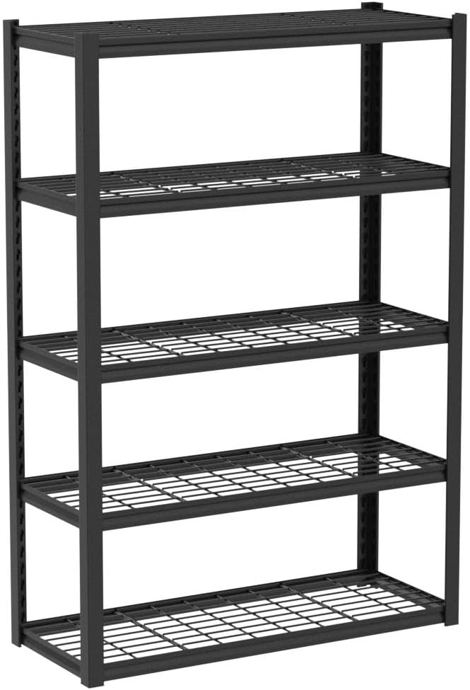 REIBII Garage Shelving 3200LBS, 5-Tier Storage Shelves, Adjustable Industrial Metal Shelving Unit for Garage, Basement, Pantry, Warehouse,Commercial, 36" W x 16" D x 72" H, 2 Pack